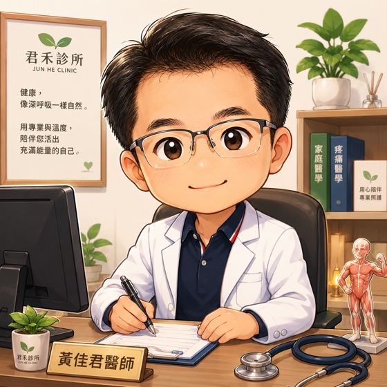 黃佳君 醫師在診間的插畫肖像